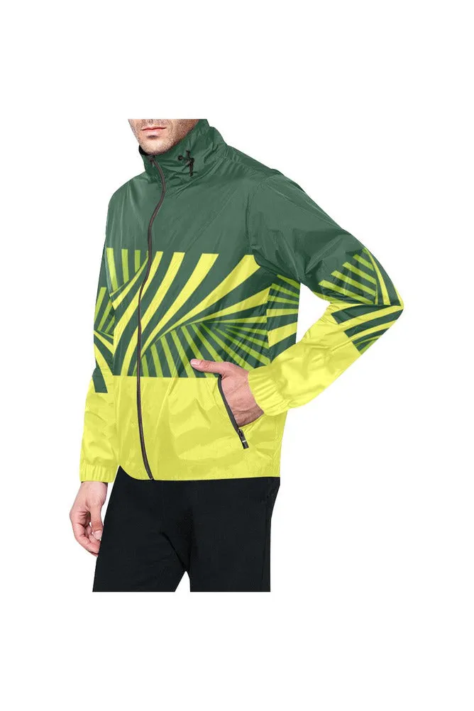 Green Illusion All Over Print Windbreaker for Men (Model H23)