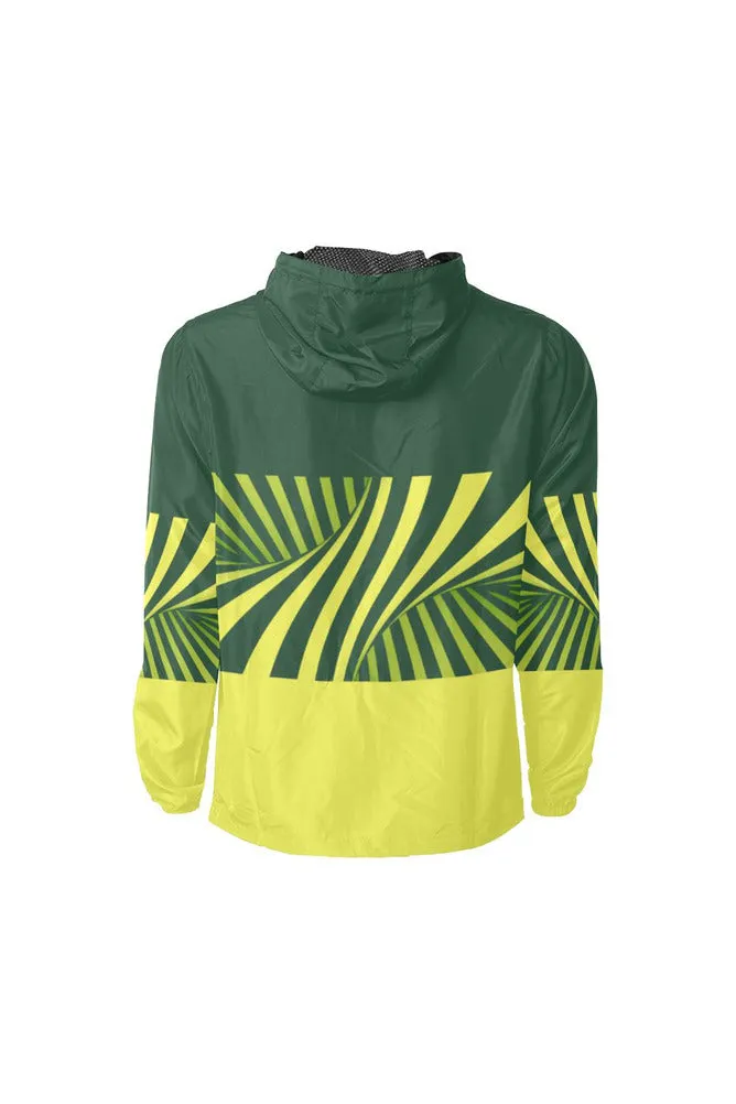 Green Illusion All Over Print Windbreaker for Men (Model H23)