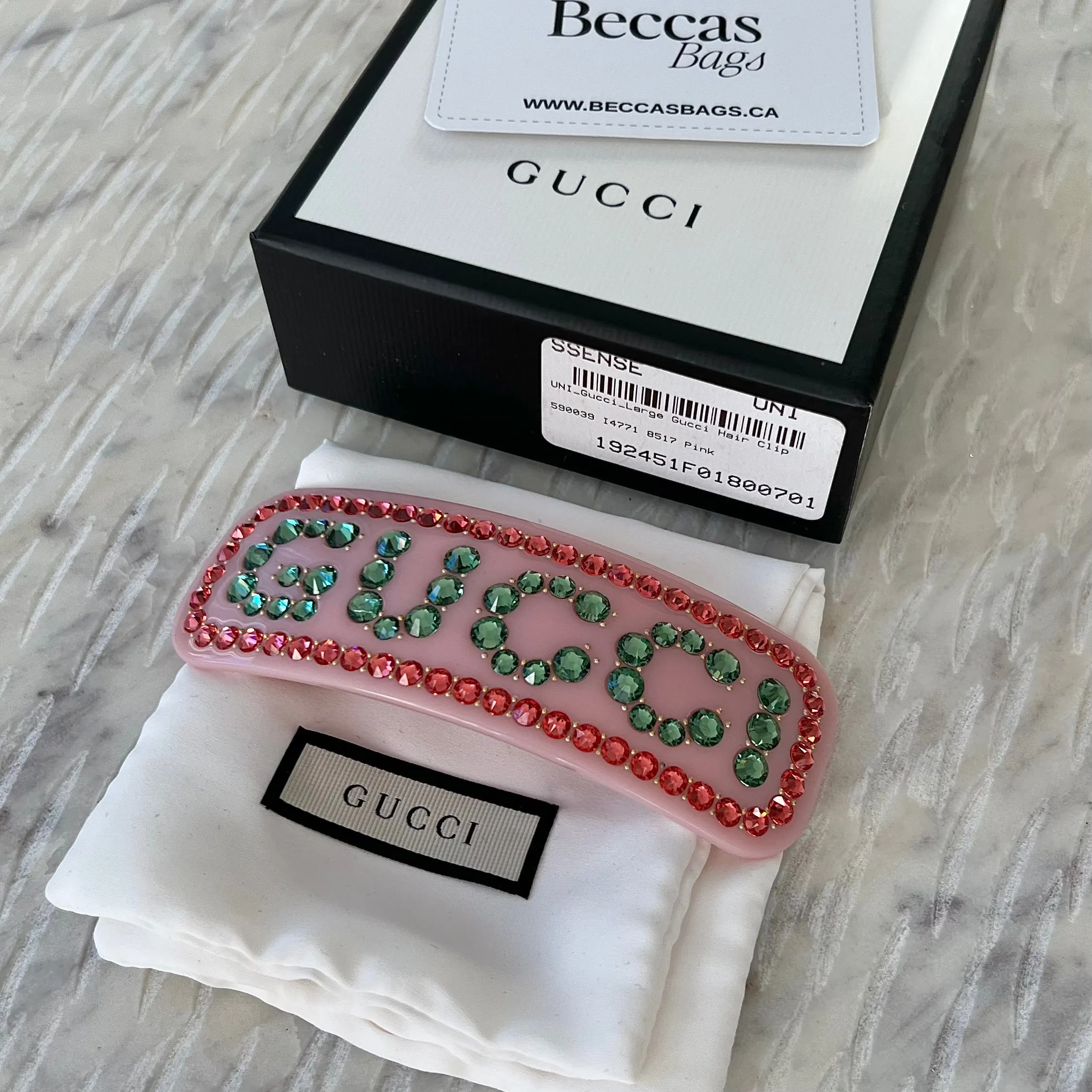 GUCCI Crystal Embellished Hair Clip