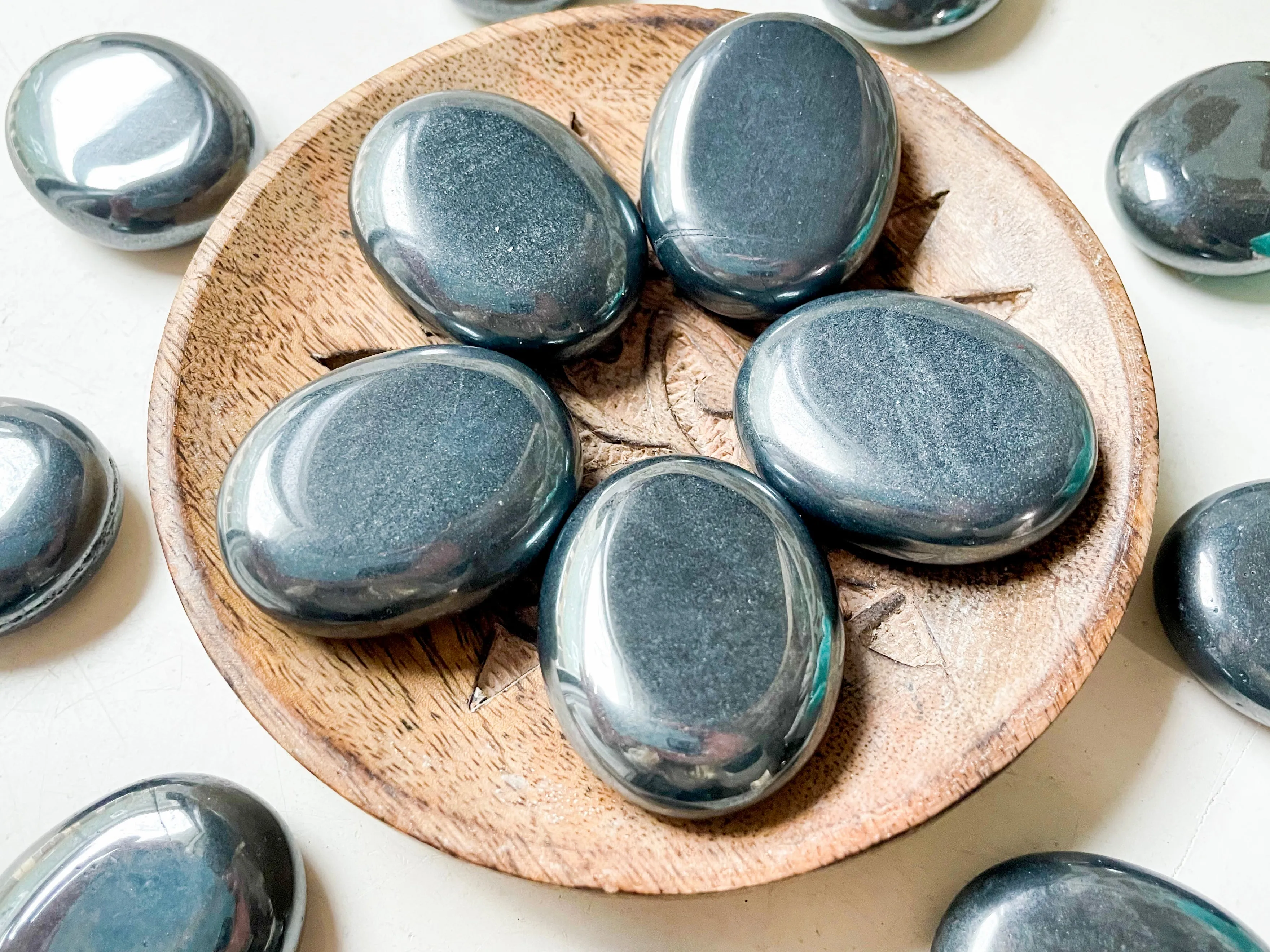 Hematite Palm Stone || Africa