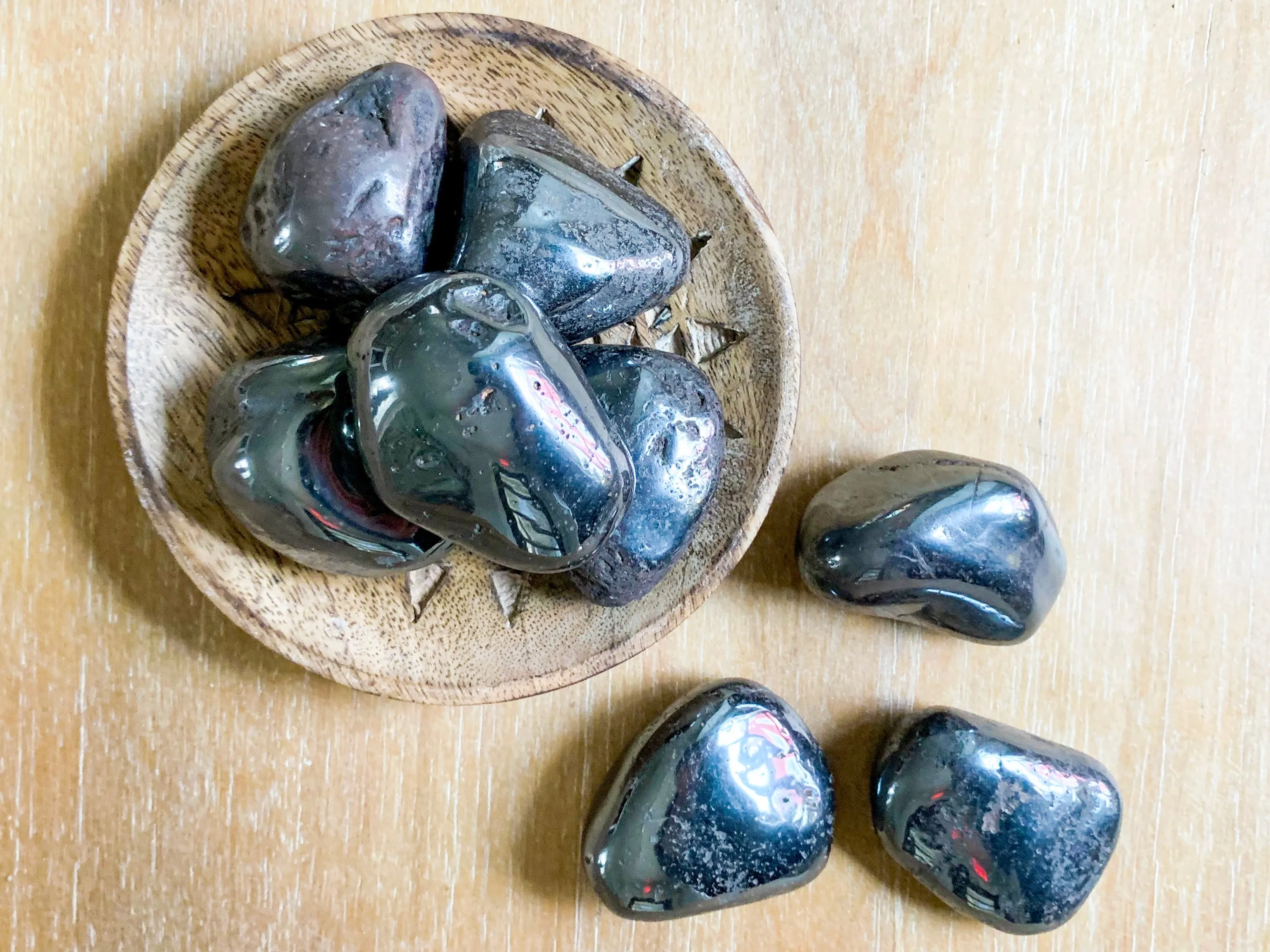 Hematite Tumbled Palm Stone