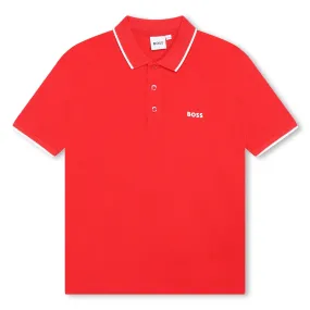 Hugo Boss Boys Basic Short Sleeve Polo _Red J25O25-991