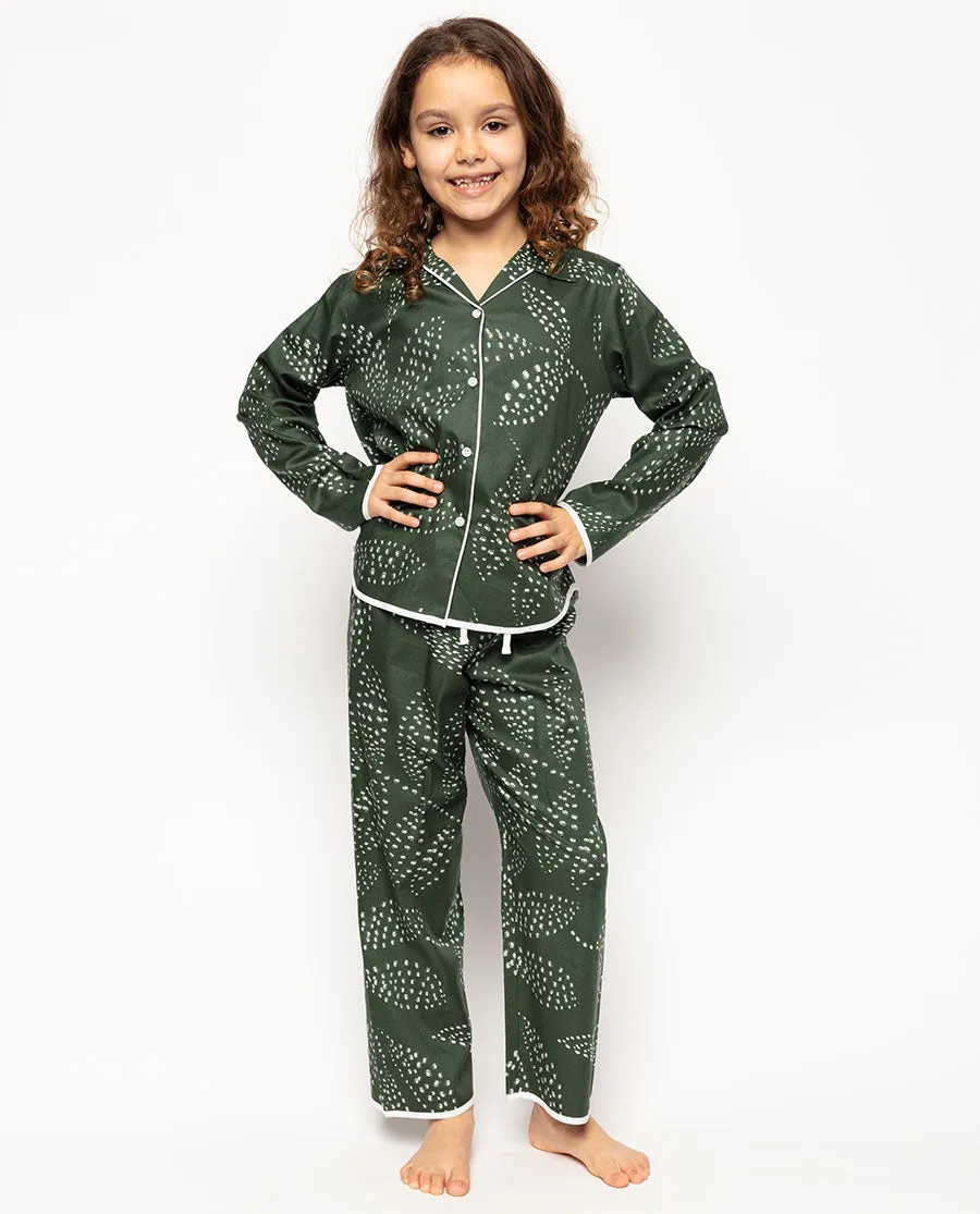 Imogen Green Leaf Print Pyjama Set