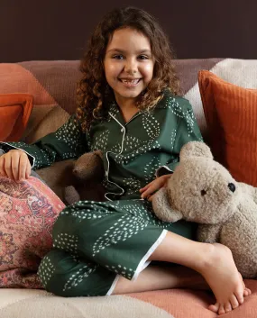 Imogen Green Leaf Print Pyjama Set