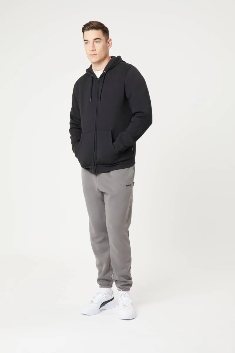 INSPORT MEN'S ALASKA FULL ZIP HOODED BLACK JACKET