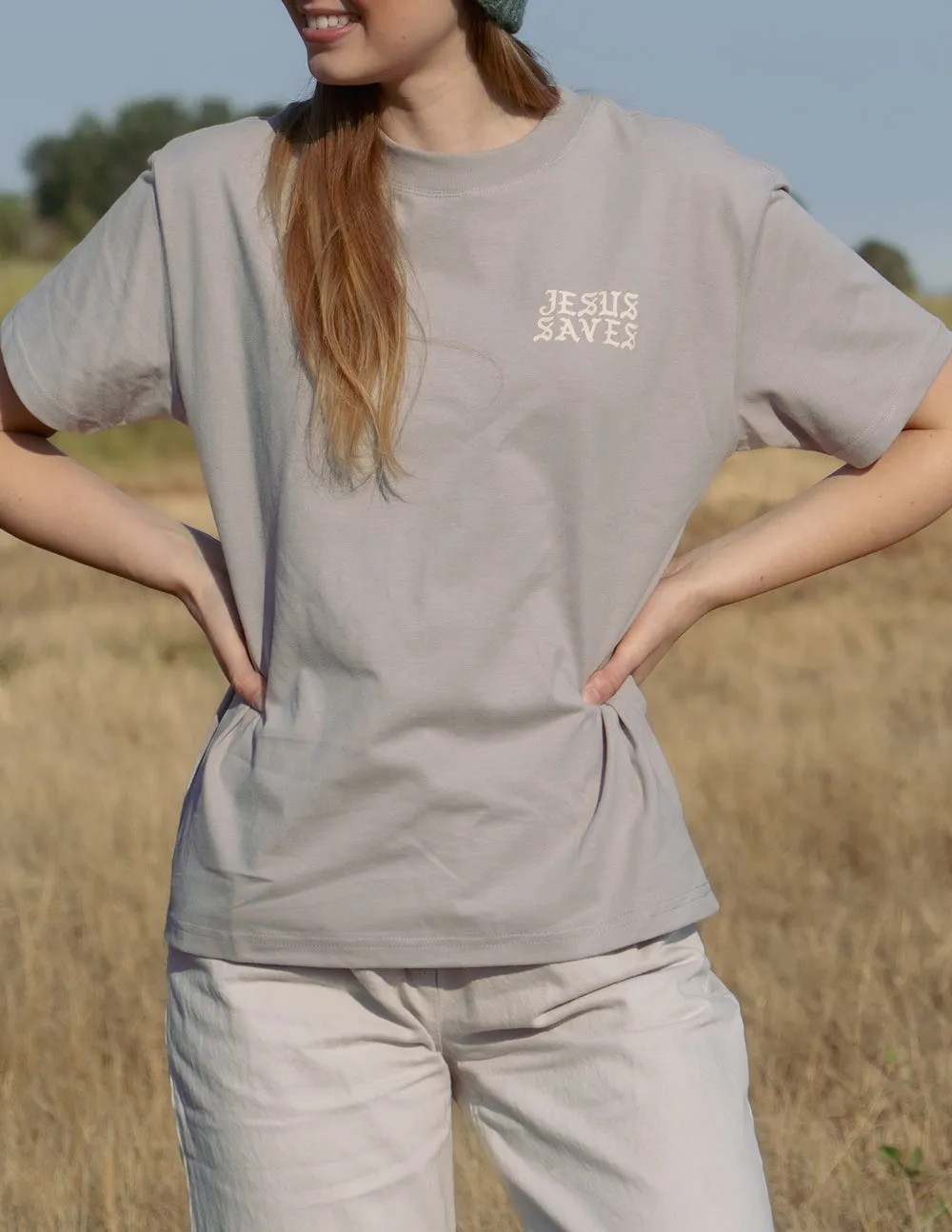 Jesus Saves Grey Unisex Tee