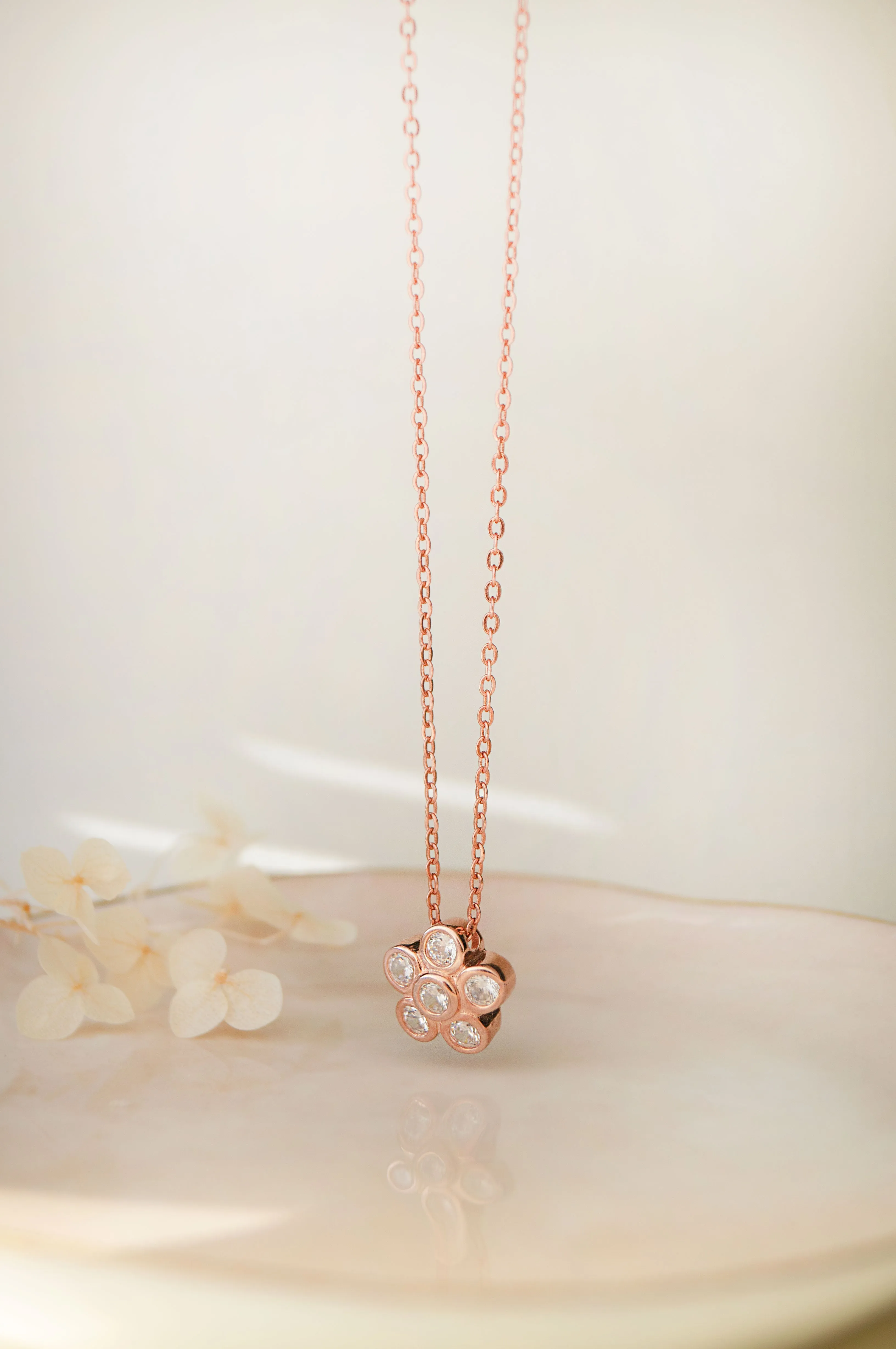 Just A Flower Sterling Silver Chain Necklace