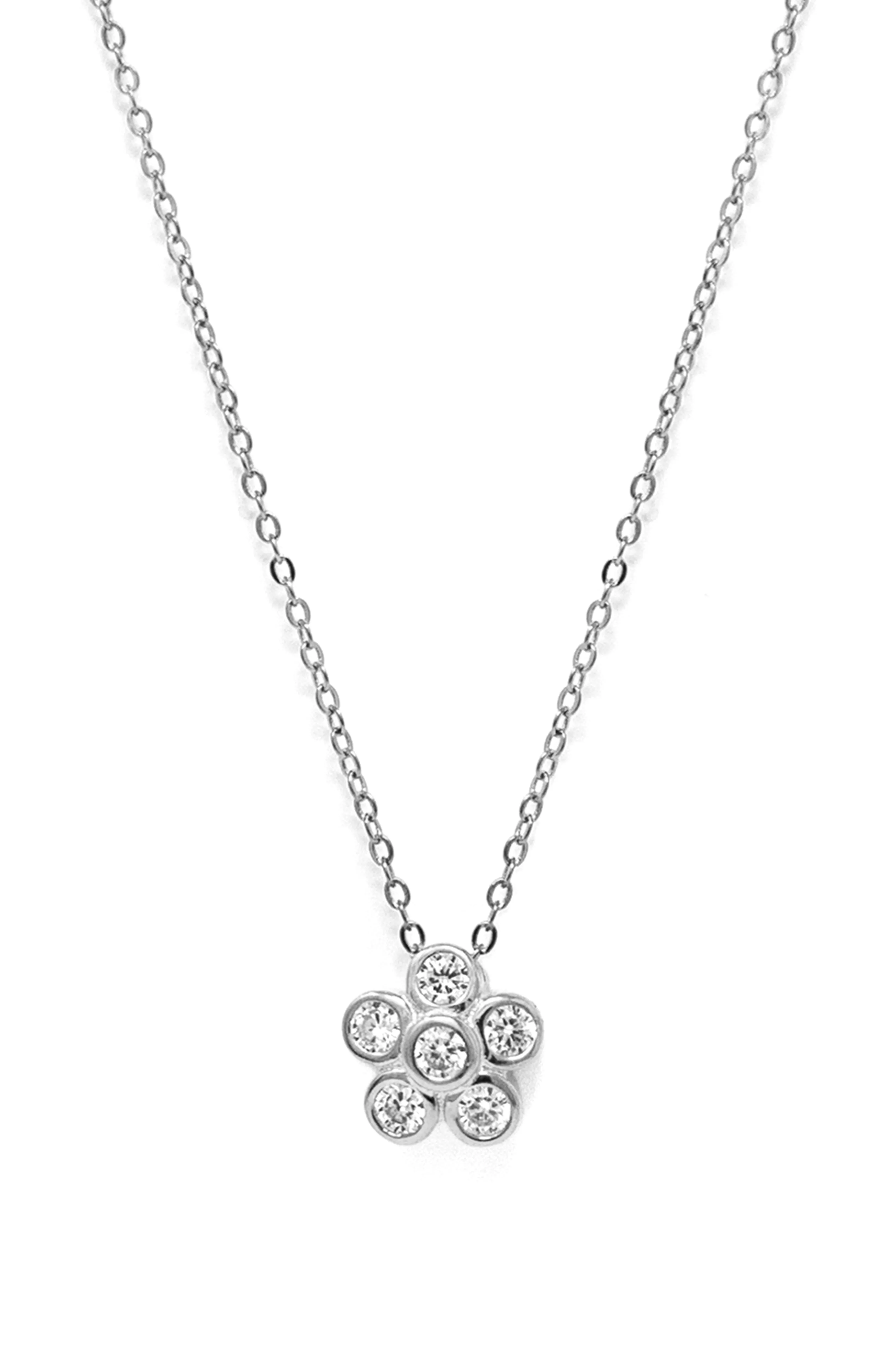 Just A Flower Sterling Silver Chain Necklace