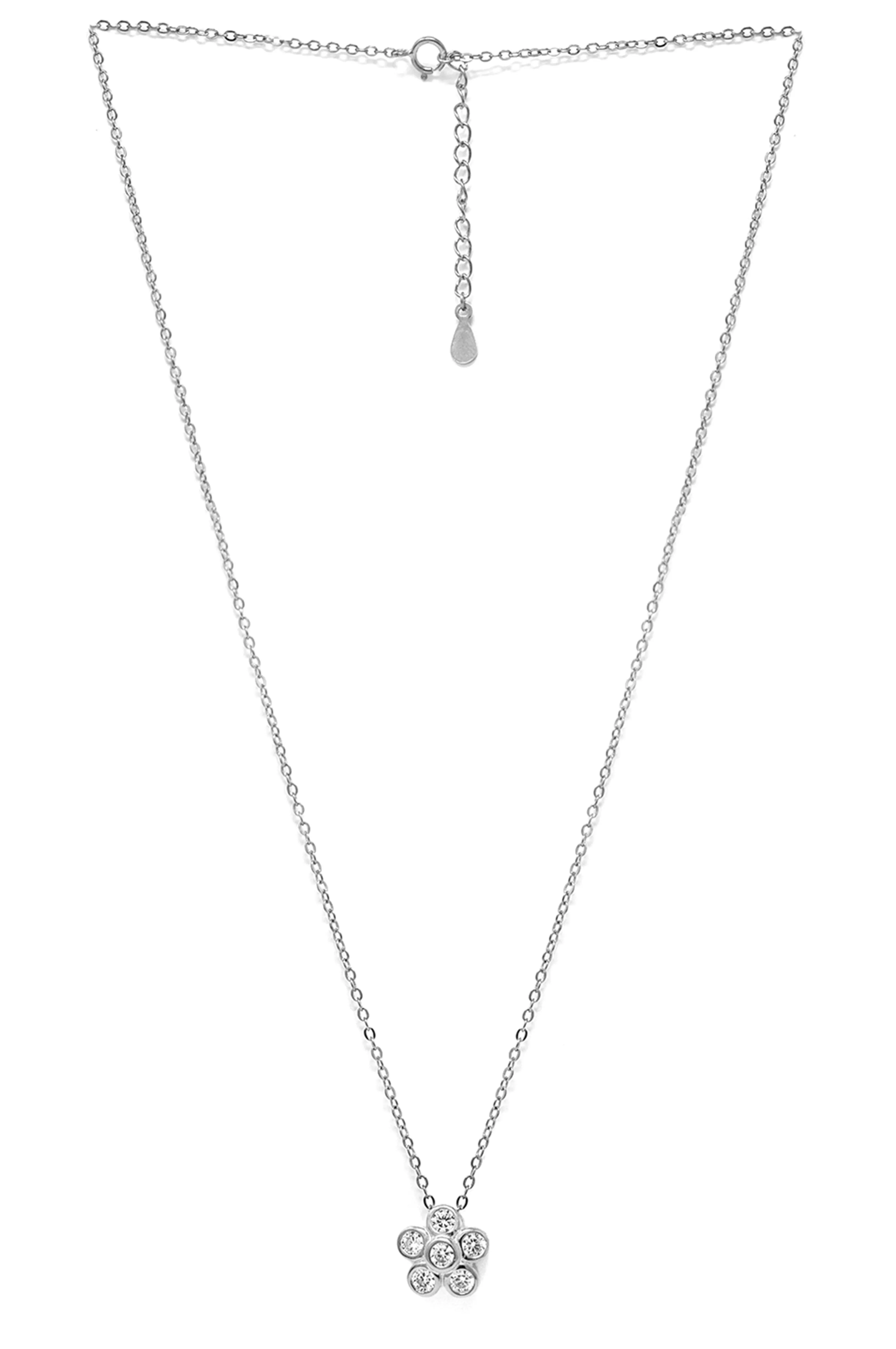 Just A Flower Sterling Silver Chain Necklace