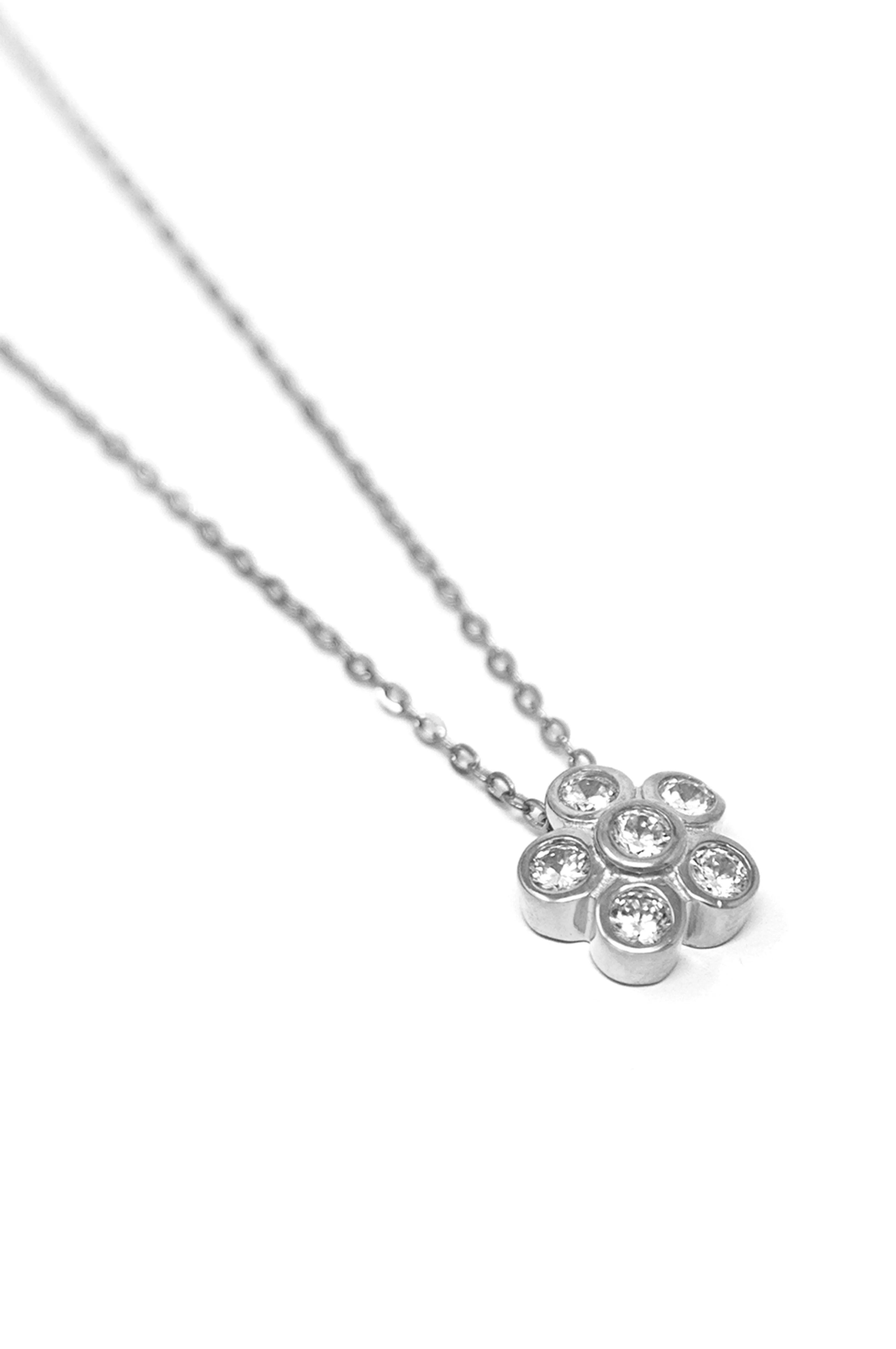 Just A Flower Sterling Silver Chain Necklace