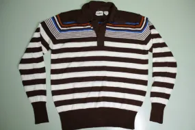 Kentfield Vintage 80's Striped Polo Fall Winter Christmas Fireplace Sweater