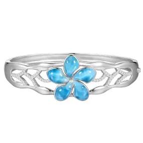 Larimar Plumeria Vine Bangle