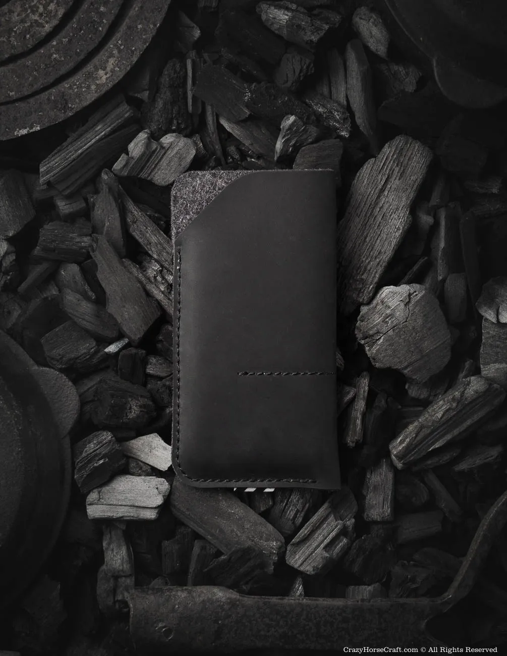 Leather Phone Case / Wallet with Card Pockets | Carbon Black