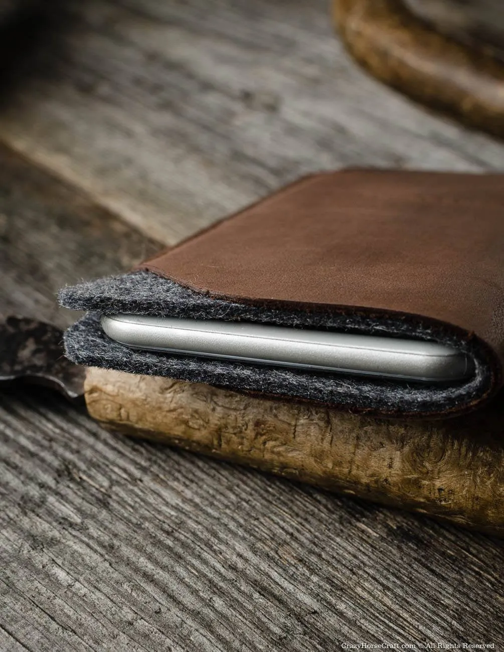 Leather Phone Case / Wallet with Card Pockets | Wood Brown