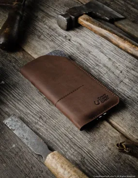 Leather Phone Case / Wallet with Card Pockets | Wood Brown