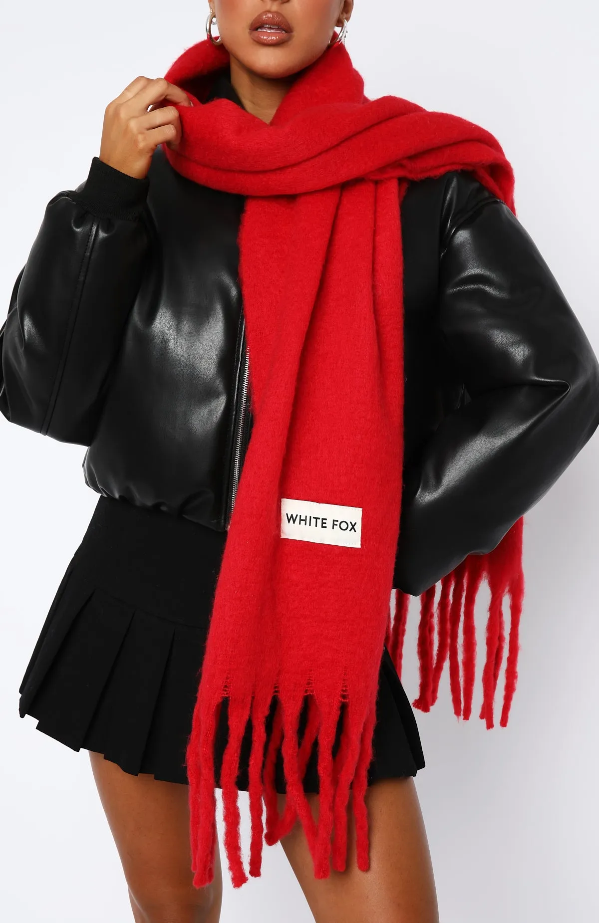 Let's Get Cozy Oversized Scarf Scarlet Red