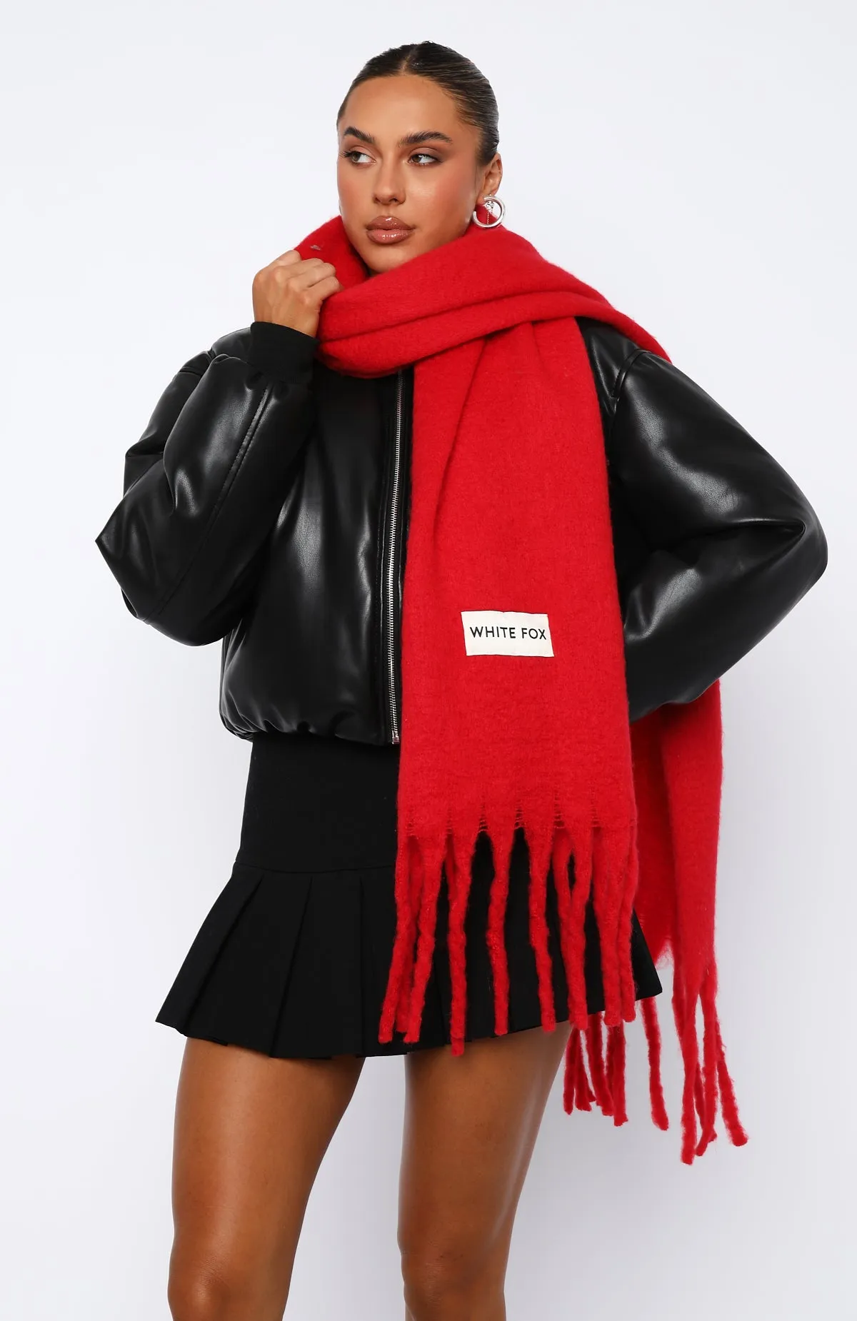 Let's Get Cozy Oversized Scarf Scarlet Red