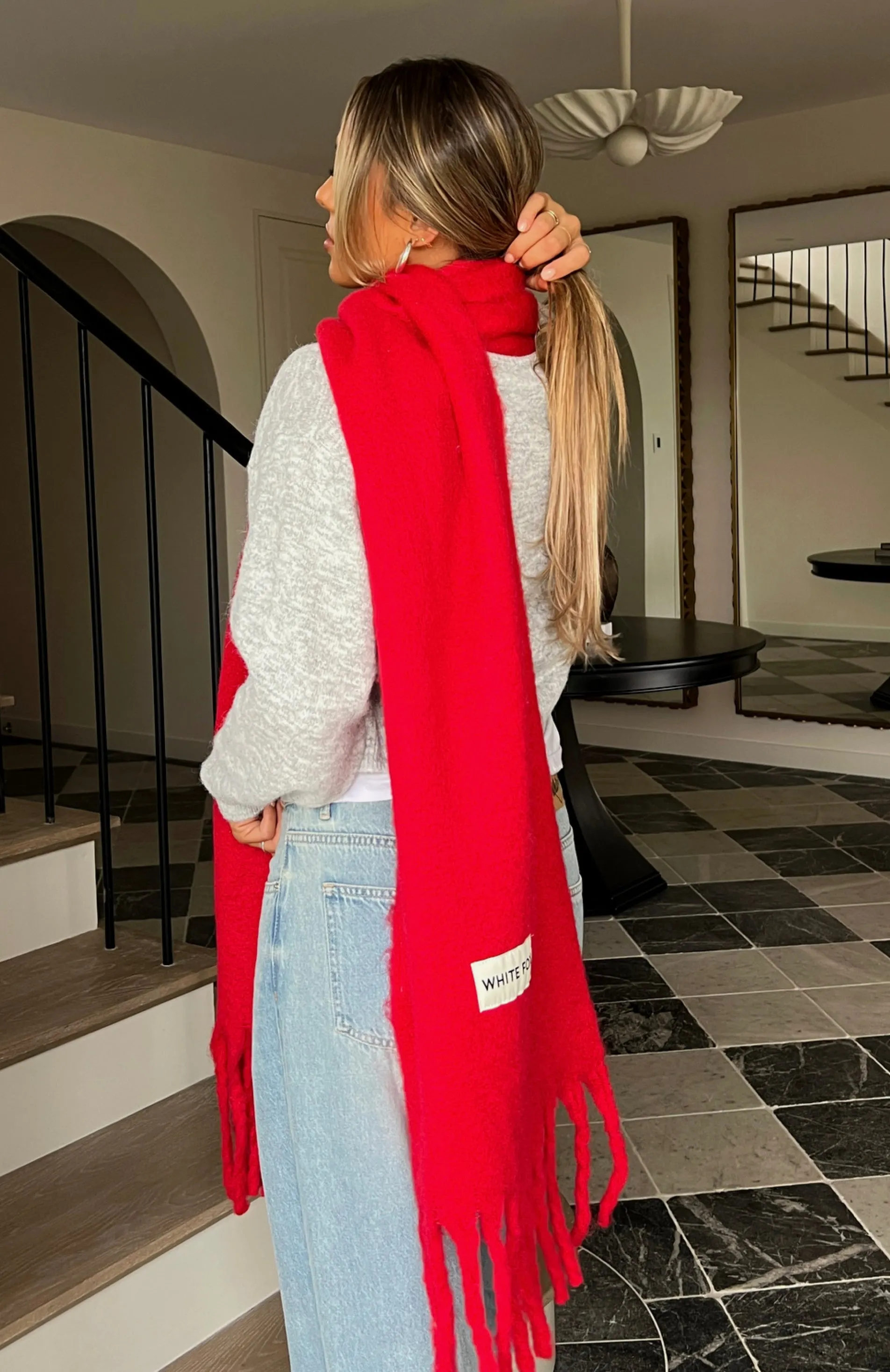 Let's Get Cozy Oversized Scarf Scarlet Red