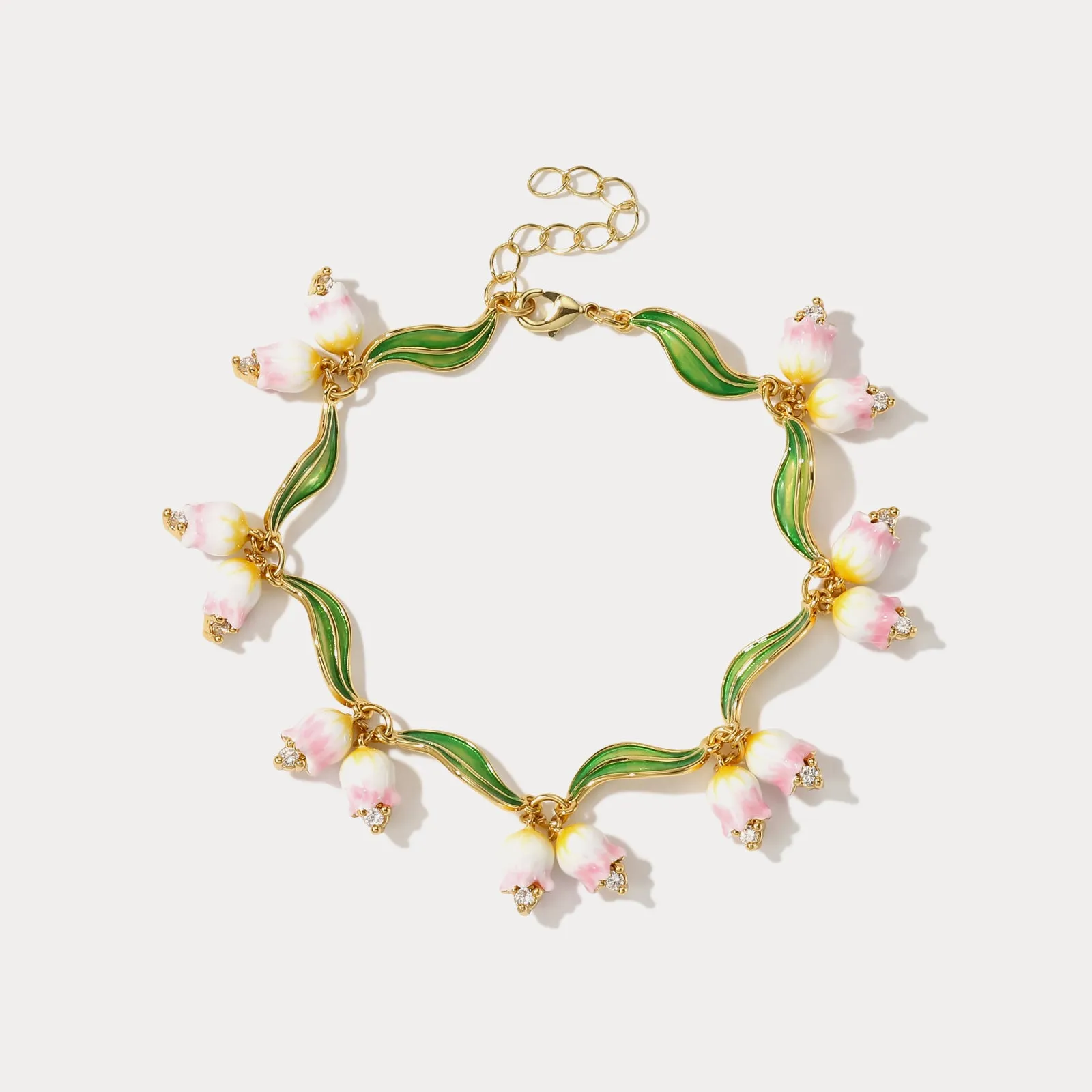 Lily Of The Valley Enamel Bracelet