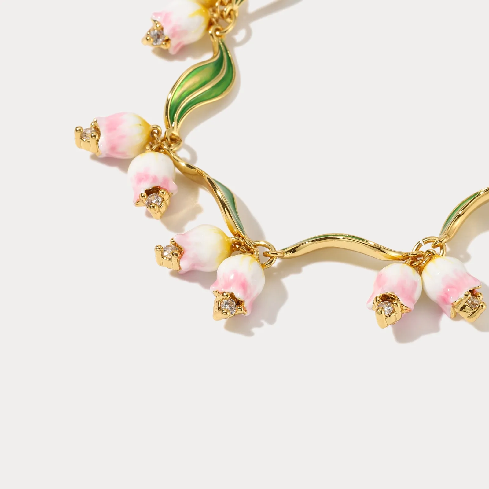 Lily Of The Valley Enamel Bracelet