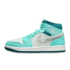 Limited Edition Air Jordan 1 Women Mid (Teal/White)