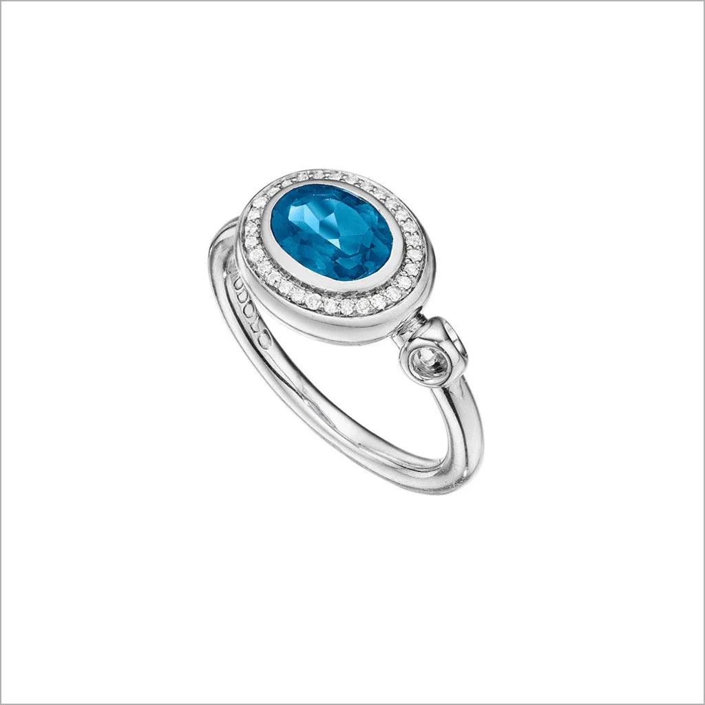 Lolita Blue Topaz & Diamond Ring in Sterling Silver