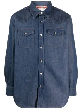 LONG-SLEEVE CLASSIC COLLAR DENIM SHIRT