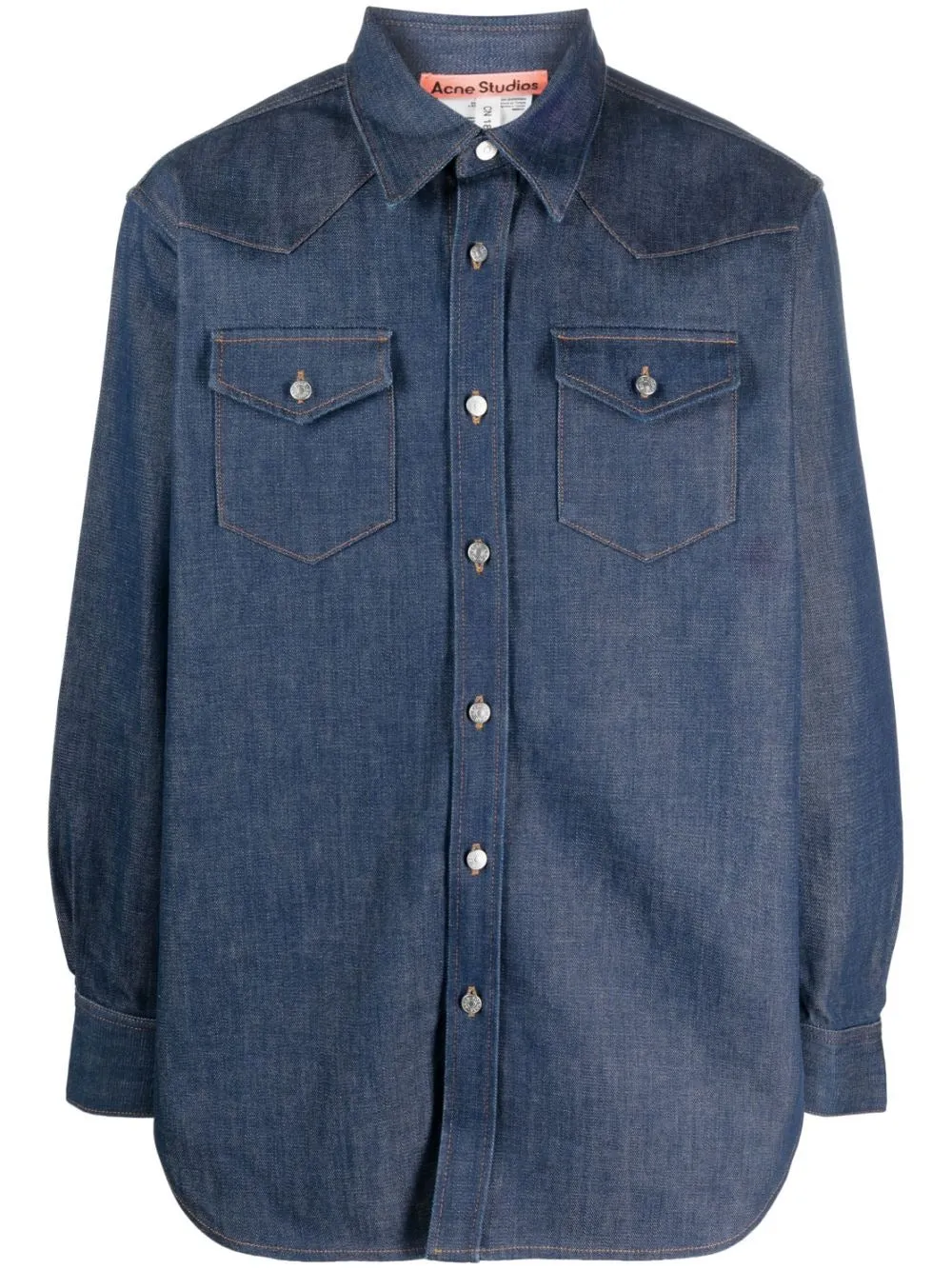 LONG-SLEEVE CLASSIC COLLAR DENIM SHIRT