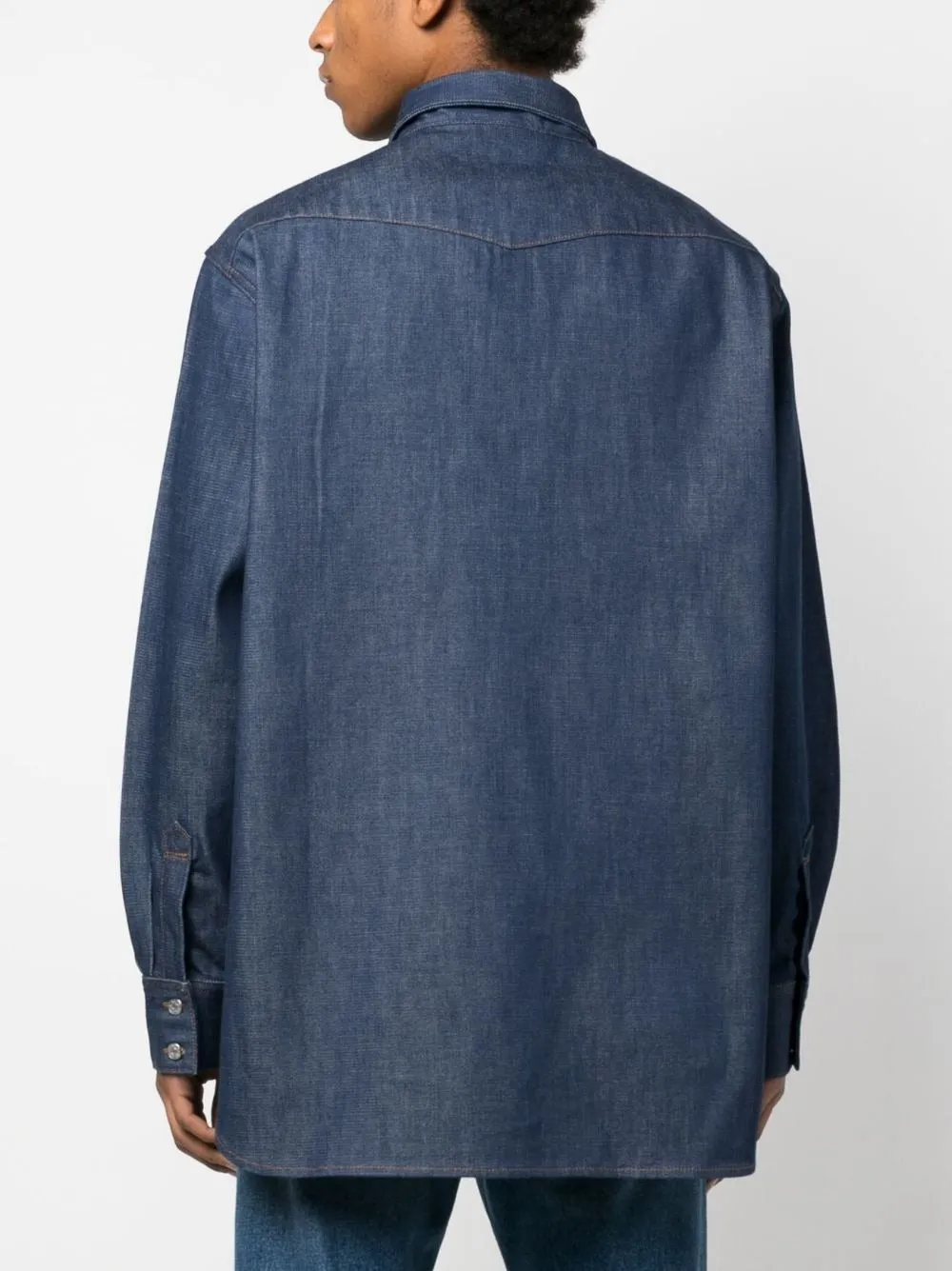 LONG-SLEEVE CLASSIC COLLAR DENIM SHIRT