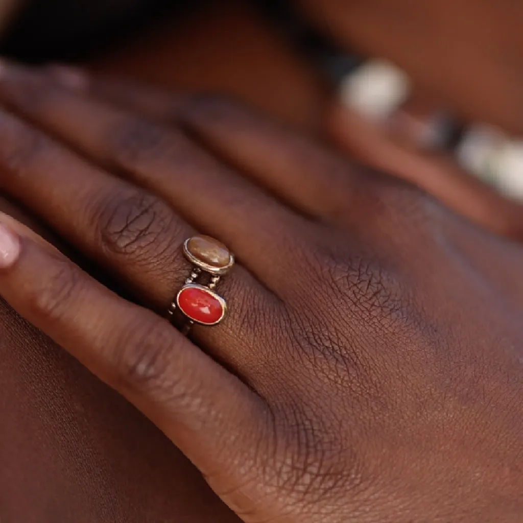 Magic Rouge Gold Oval Stack Ring