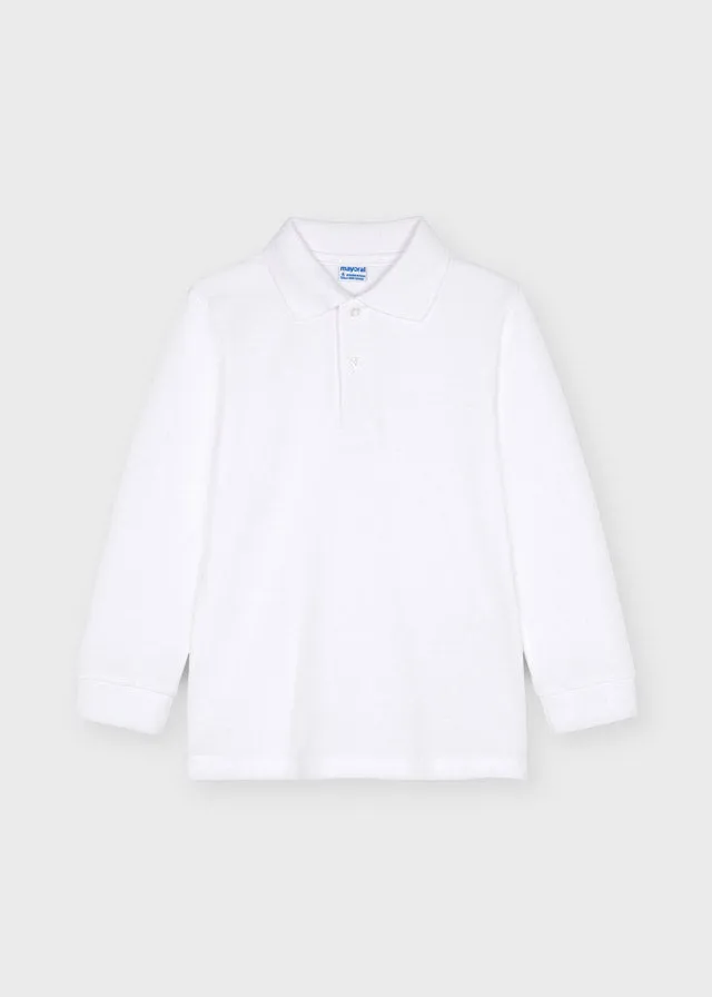 Mayoral Mini Basic L/S Polo_ White 30190-1