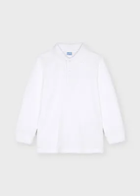 Mayoral Mini Basic L/S Polo_ White 30190-1