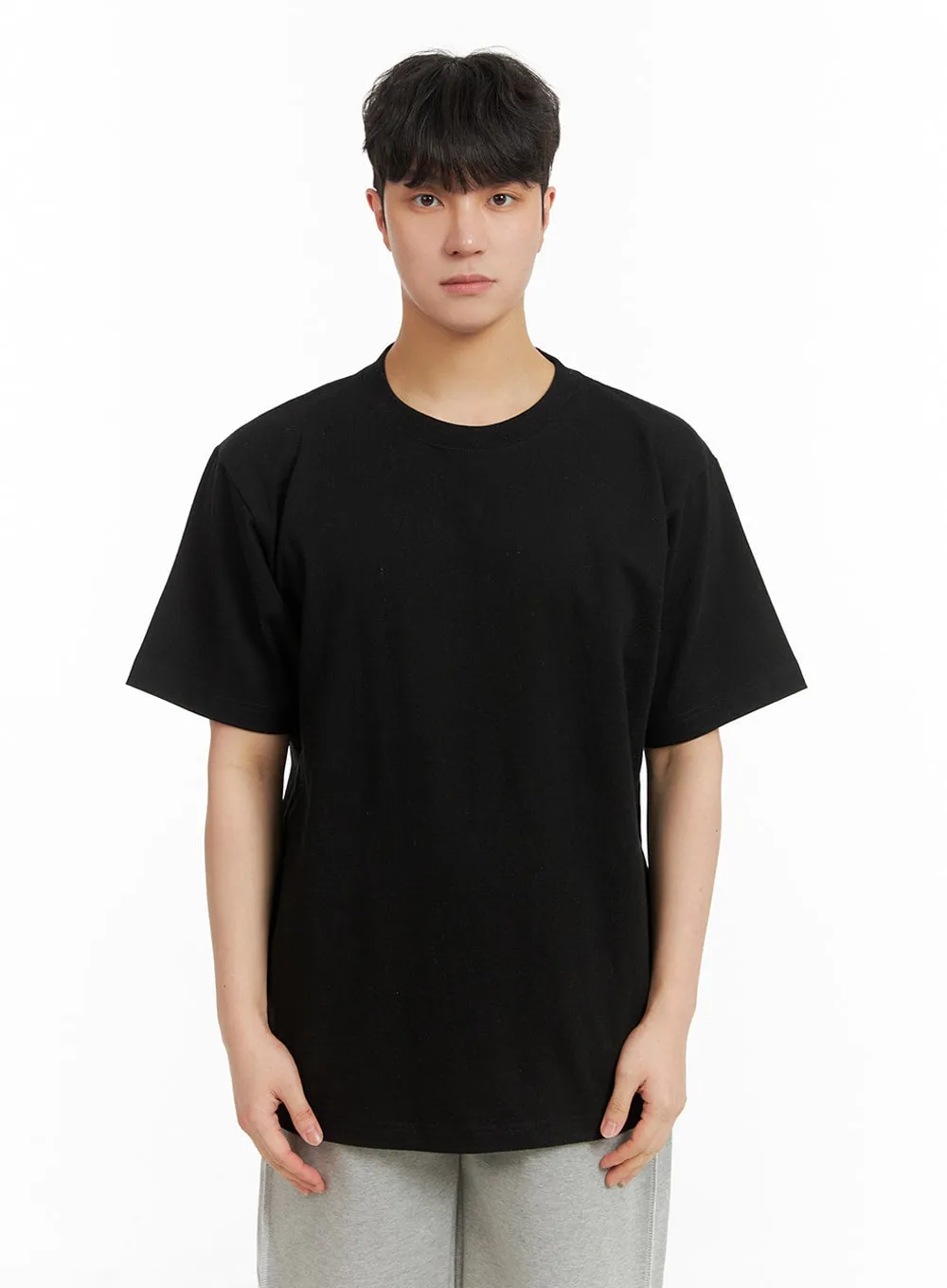 Men's Basic Short Sleeve T-Shirt IA402 / Black