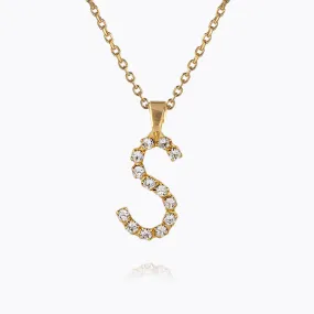 Mini Letter Necklace S / Crystal