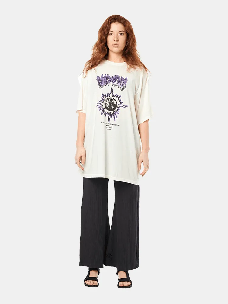 Misfit Sun Starter OS Tee Dress - Dirty White