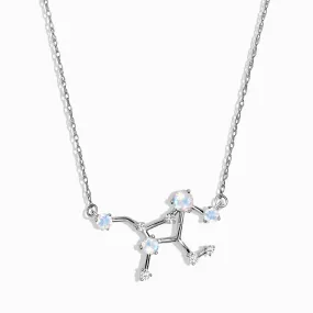 Moonstone Lab Diamond Necklace - Virgo Zodiac Constellation