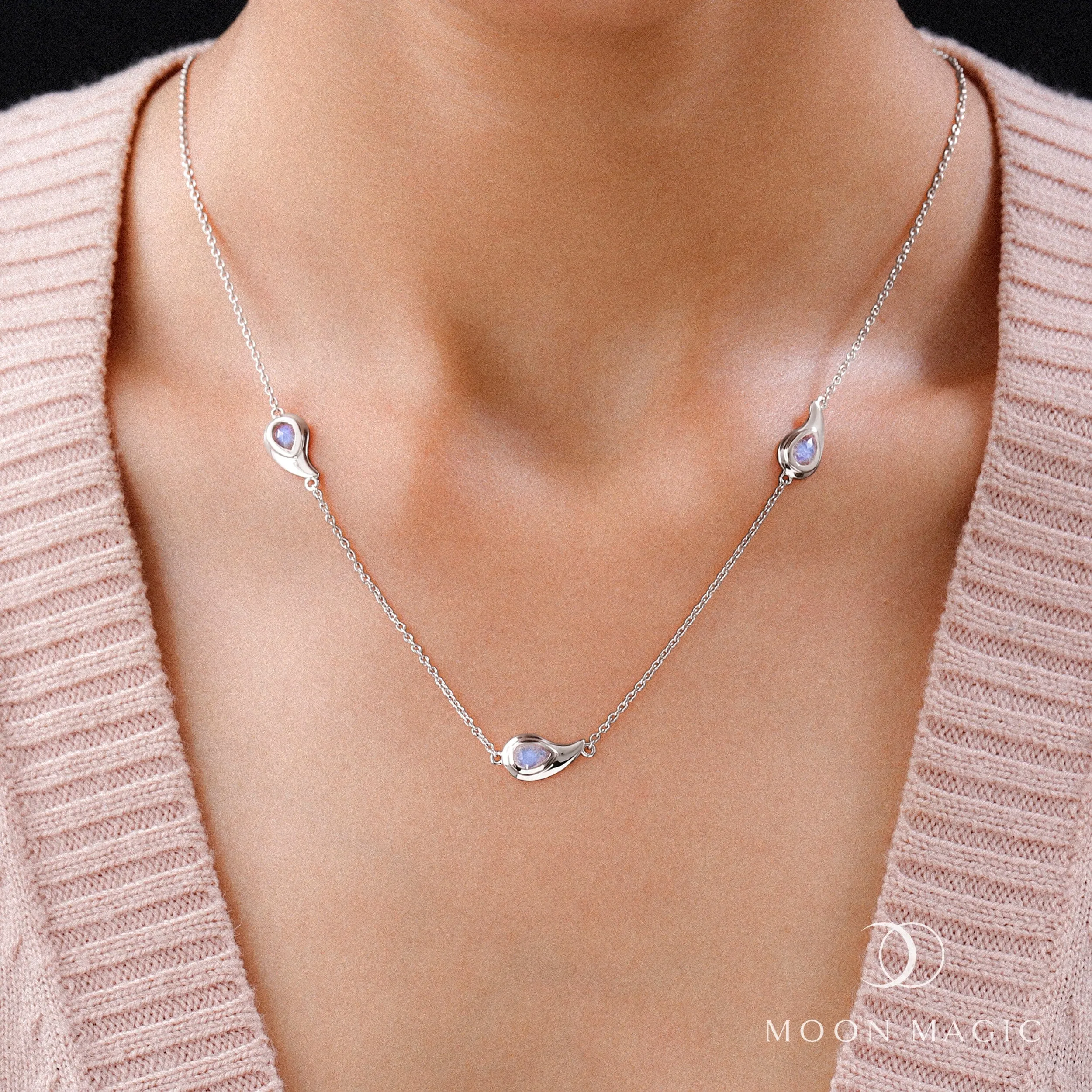 Moonstone Necklace - Drops Of Light