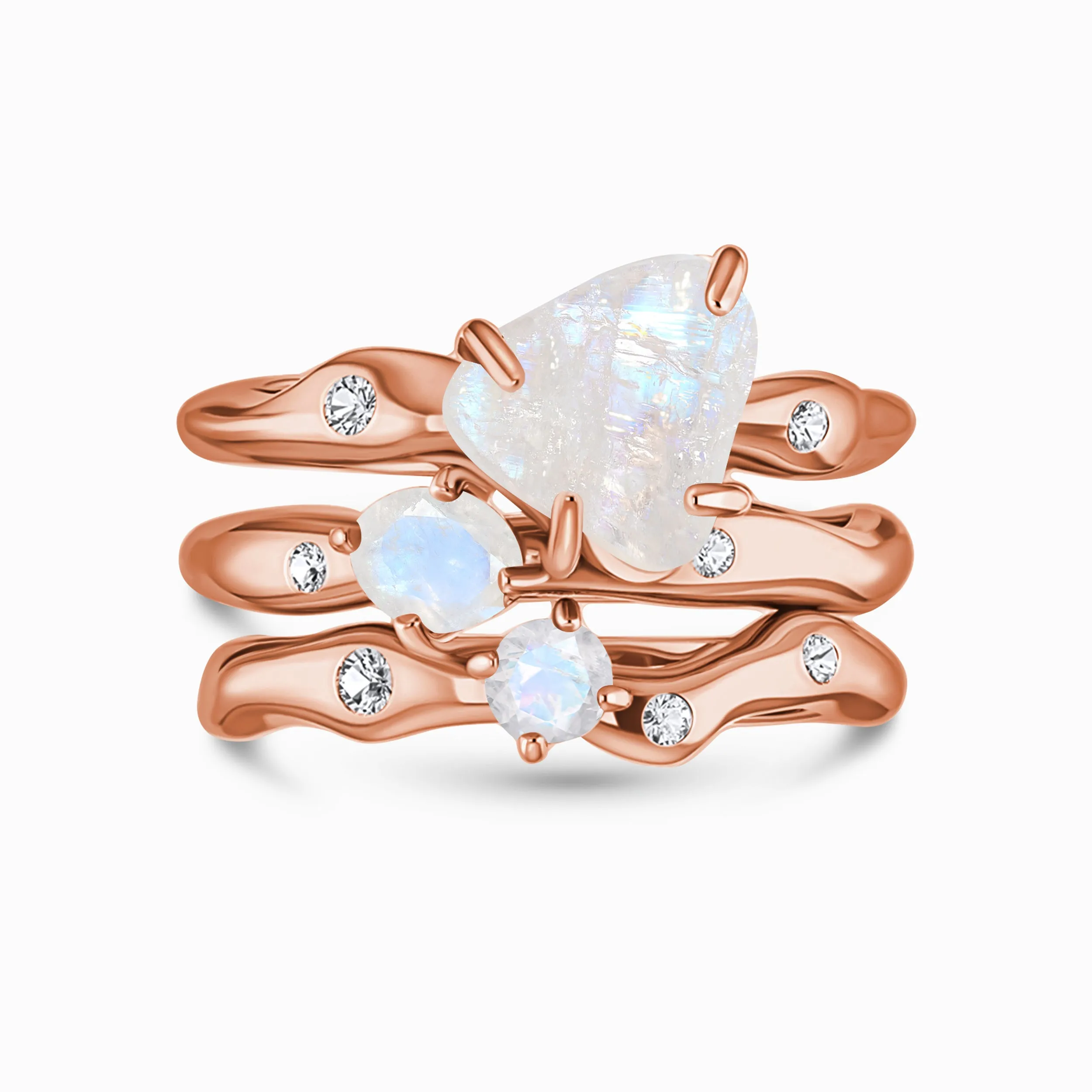 Moonstone Ring - Dazzling Trinity