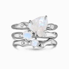 Moonstone Ring - Dazzling Trinity