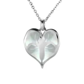 Mother of Pearl Anthurium Heart Pendant