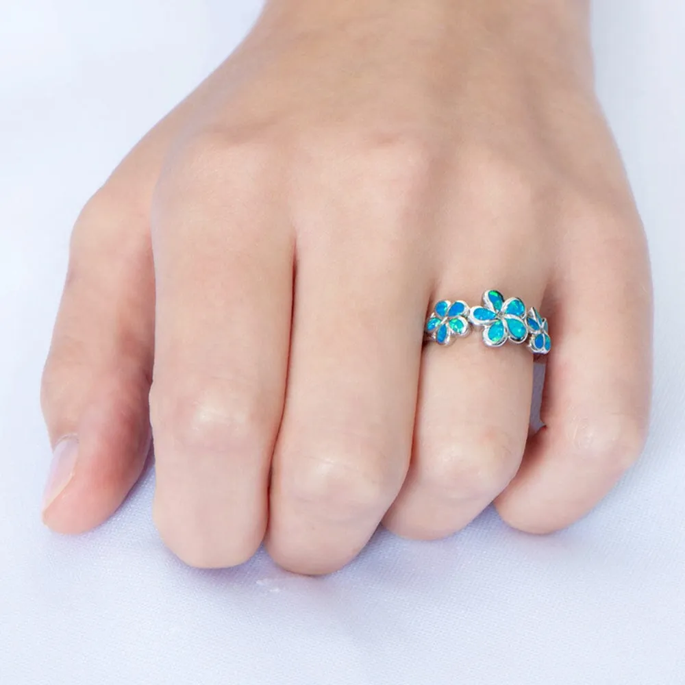 Opal Plumeria Ring