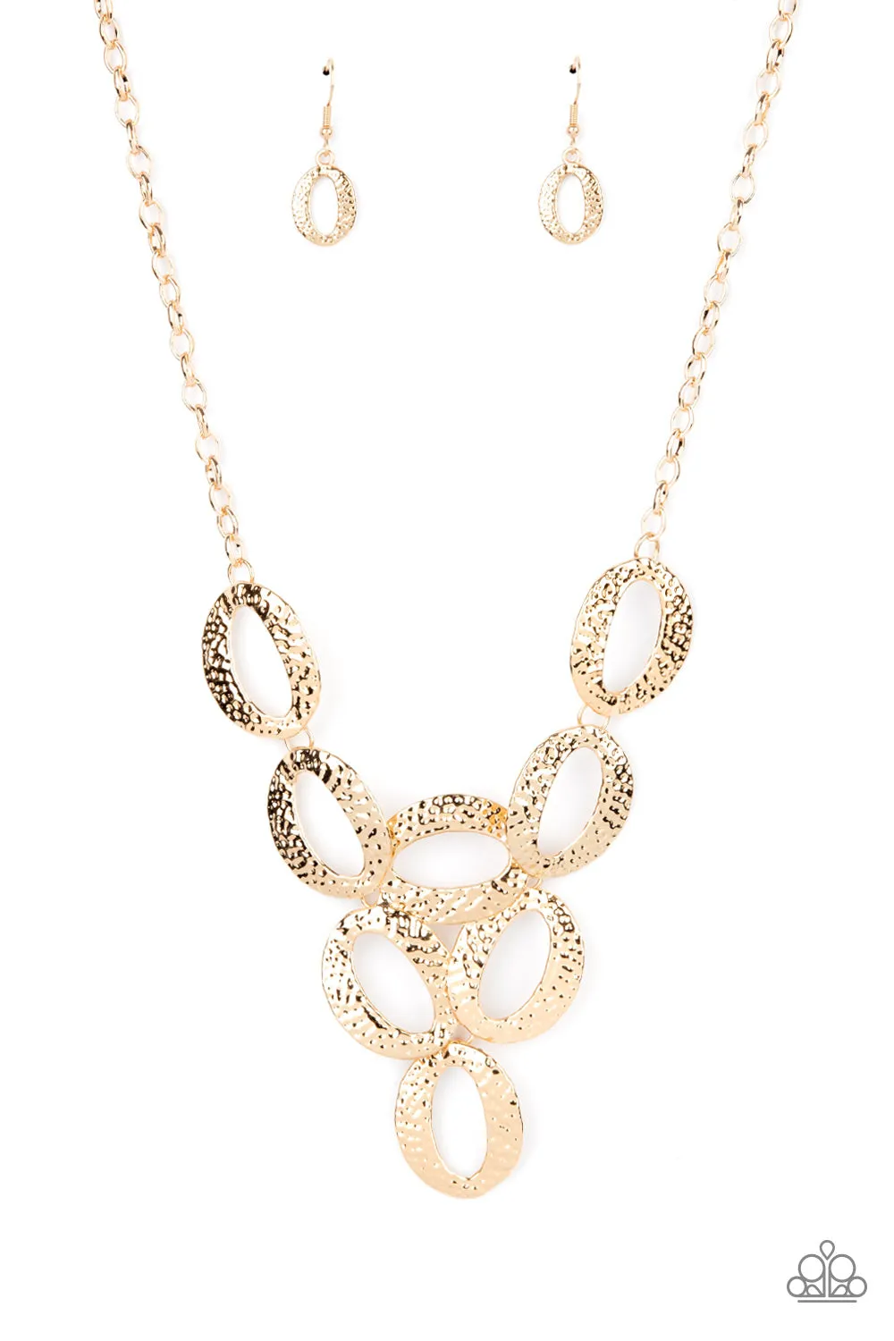 OVAL The Limit - Gold Paparazzi Necklace