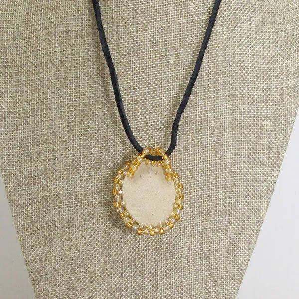 Paladia Beaded German Intaglio Cameo Pendant Necklace