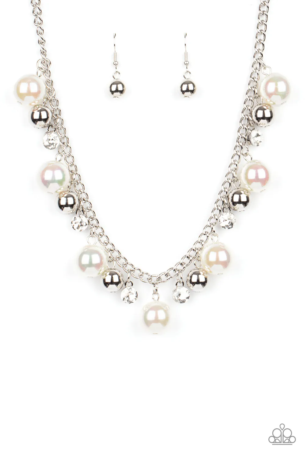 Paparazzi Galactic Gala - White Iridescent Necklace