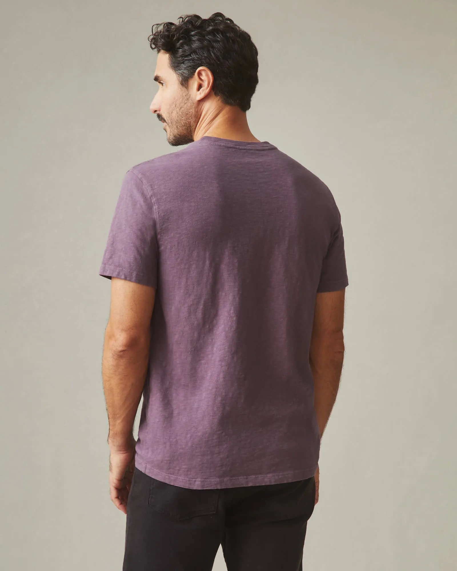 Premium Slub Crew Tee - Black Plum