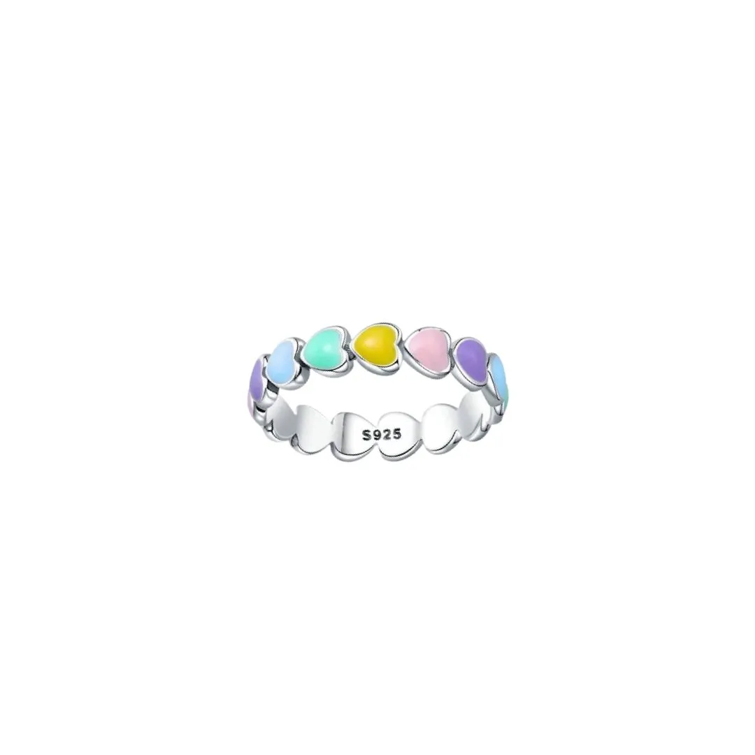 RAINBOW ENAMEL HEART RING