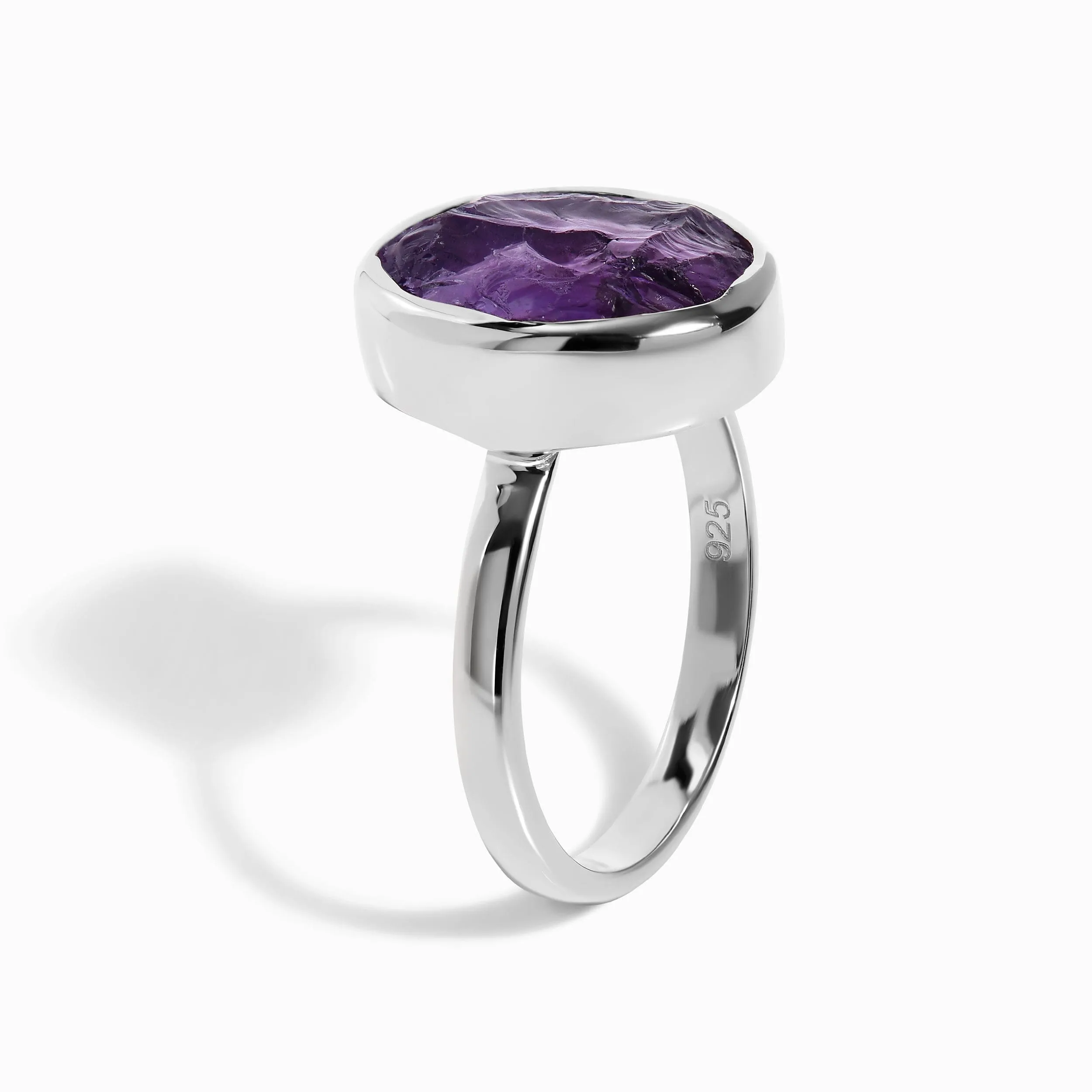 Raw Crystal Ring - Enfolded Amethyst