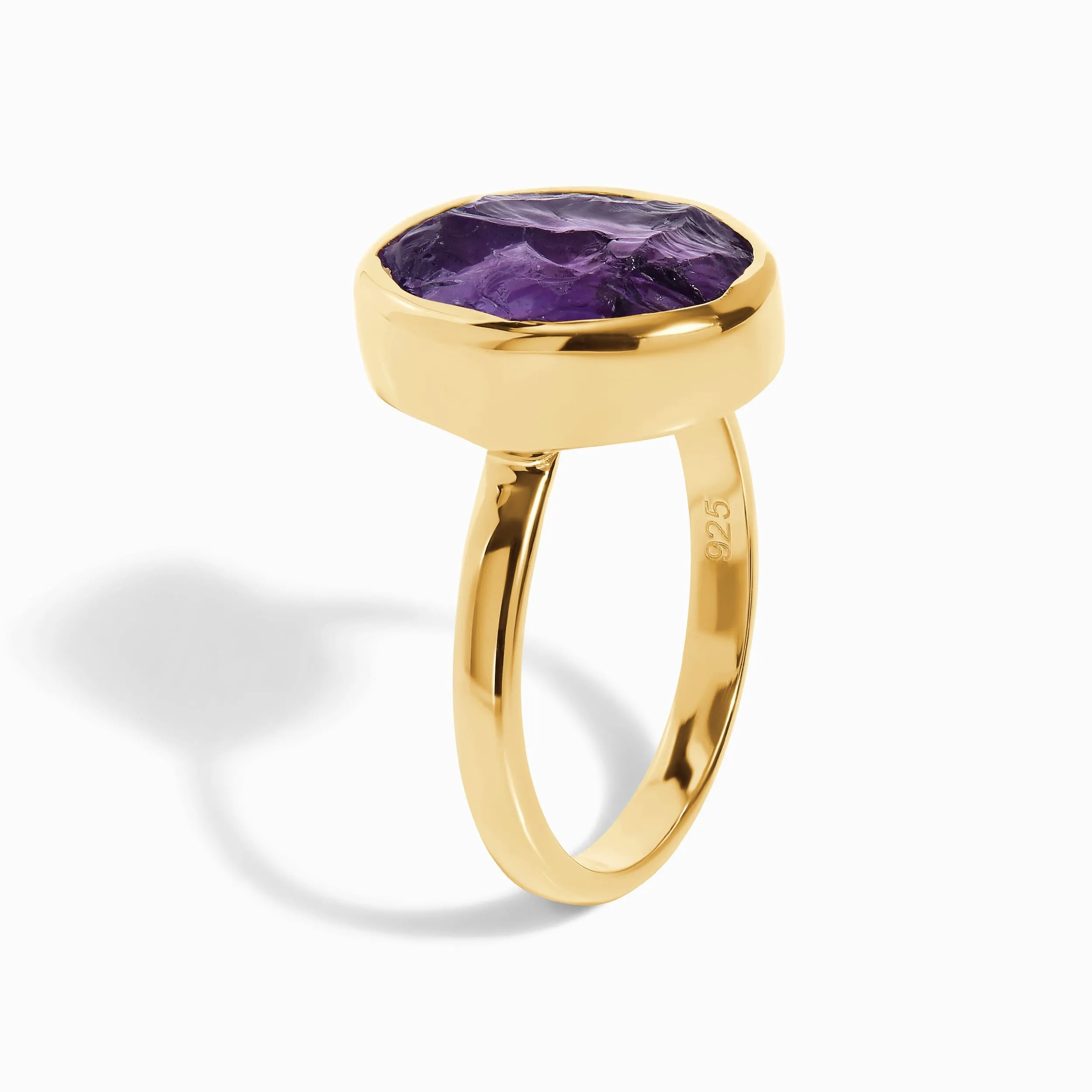 Raw Crystal Ring - Enfolded Amethyst