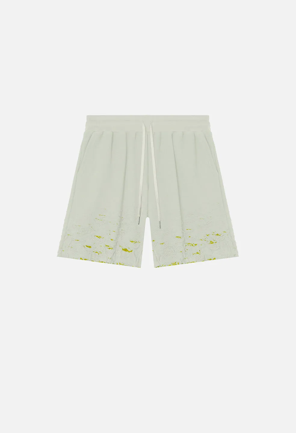 Reverse Burn-Out Shorts / Ivory X Yellow