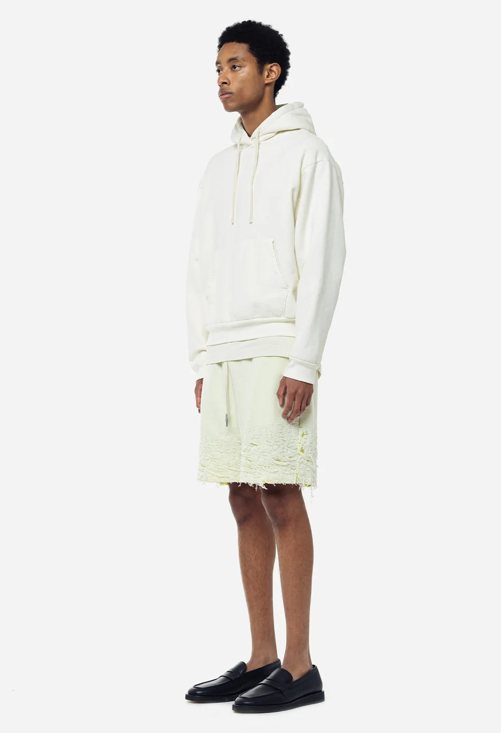 Reverse Burn-Out Shorts / Ivory X Yellow